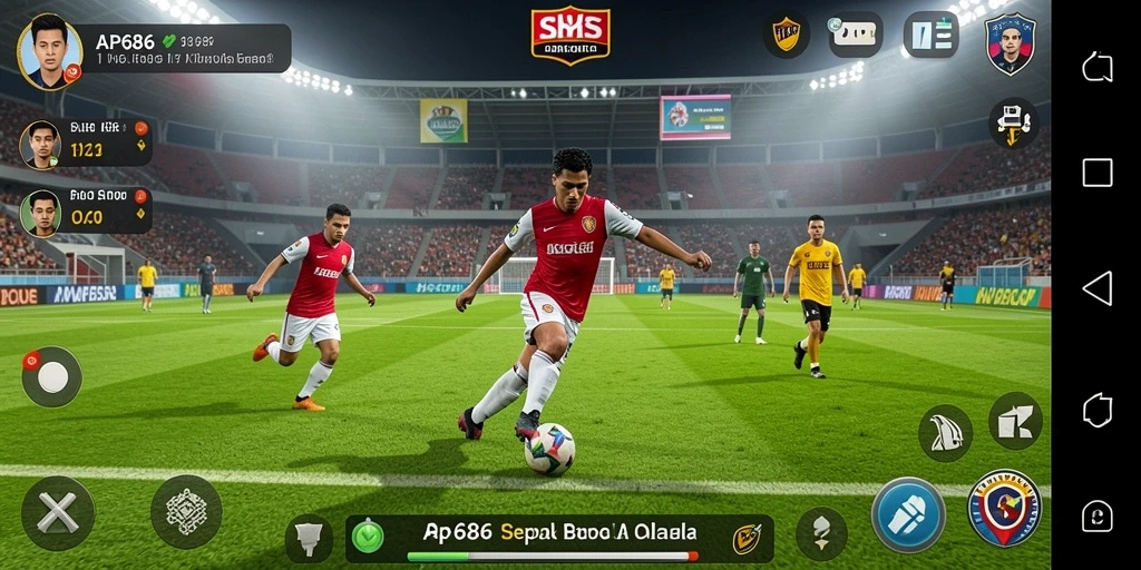 Tampilan gameplay AP686 yang menegangkan di lapangan sepak bola.