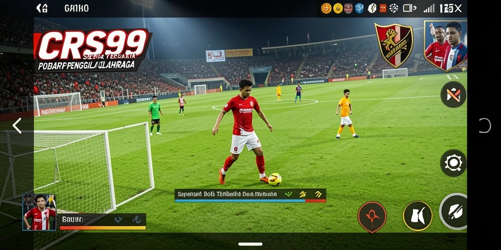 Menampilkan aksi seru pertandingan sepak bola di CRS99.