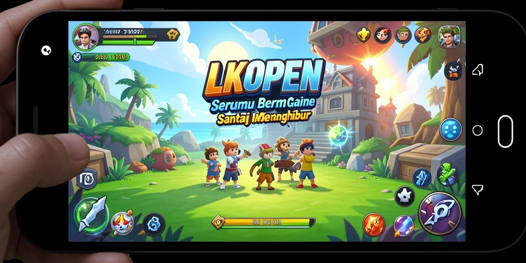 Screenshot utama menunjukkan gameplay LKOPEN yang santai dan menawan.
