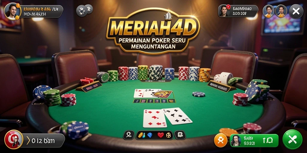 Tampilan gameplay seru dari MERIAH4D saat bermain Poker.